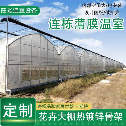 花卉大棚蔬菜大棚骨架 连栋薄膜温室大棚钢骨架加工大棚配件安装