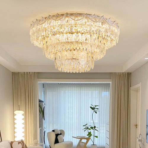 法式奶油风珍珠玻璃客厅吸顶灯
