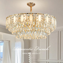 法式 轻奢水晶吊灯客厅主灯铜色多层大气别墅餐厅现代简约中山灯具