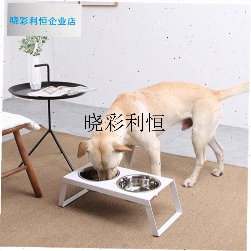 宠物护颈饭碗铁艺支架狗碗可折叠猫碗H单双碗防打翻不锈钢饭盆水l