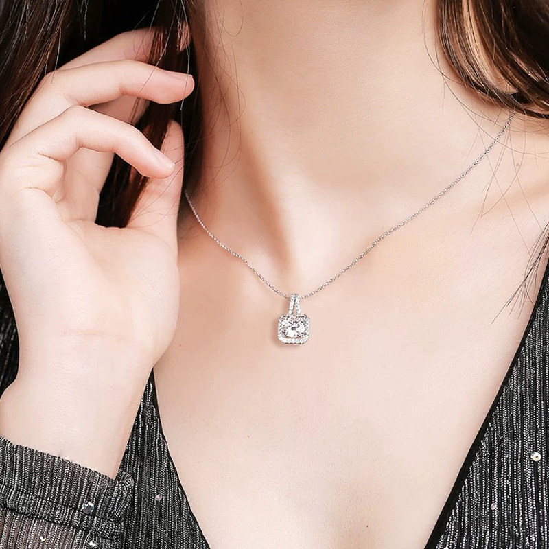 钻石项链1克拉钻方形项链满钻人工培育钻IGI单钻吊坠情人节送女友,金属材料及制品,有色金属,淘宝优惠券,粉丝福利购,淘宝优惠卷