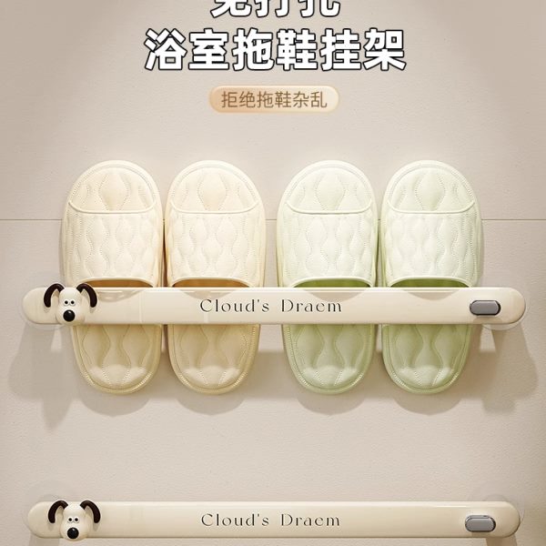 浴室拖鞋架挂架壁挂式免打孔厕所卫生间洗手间贴墙门上专用置物架
