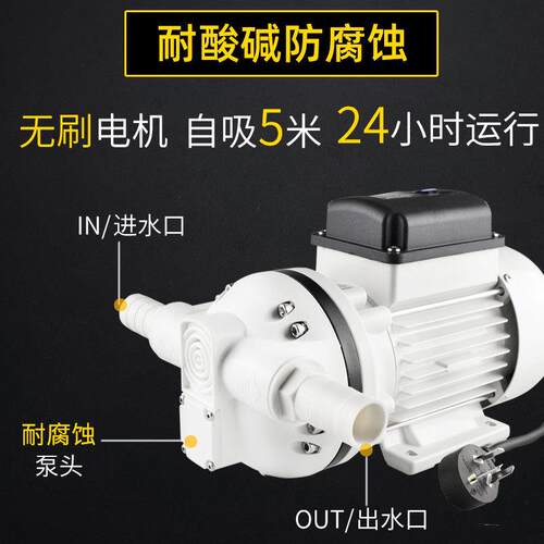 大酸抽流量40升耐碱自吸泵FL550OFI电动隔膜泵防腐蚀工业泵药-次