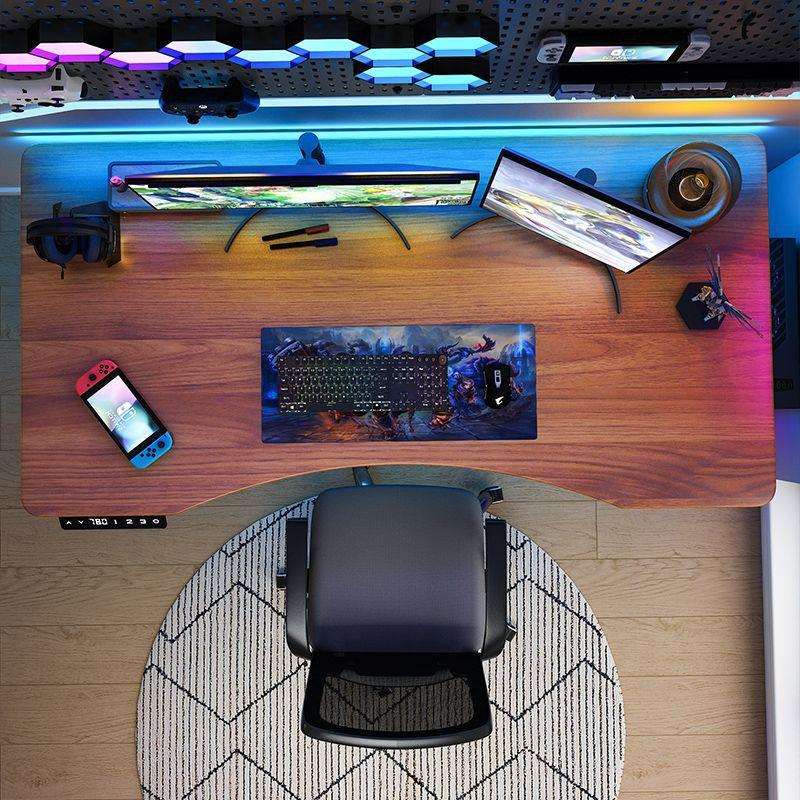 能升降电脑桌作EIQ办公桌学习桌子可升降电竞桌工台可调节智客厅