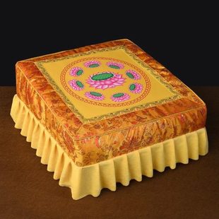 凳跪磕禅修实木家用佛垫子直头可拆洗家寺庙蒲团厂莲花跪拜销佛拜