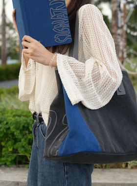 Signature 牛仔布包潮流百搭斜挎大容量手提袋旅行高级感女单肩包