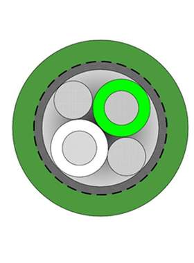 工程余货-易格斯igus拖链电缆0.23×2C  CFTHERMO.K.001绿色6.3米