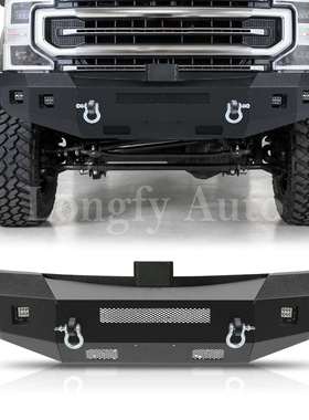 前保险杠带LED灯和D形环黑色用于F250 F350 F4502017-2022