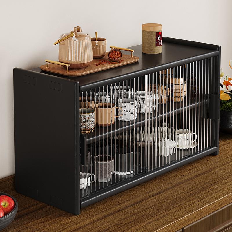 实木餐桌置物架吧台桌面水杯茶杯防尘放置柜茶具杯子收纳置物架
