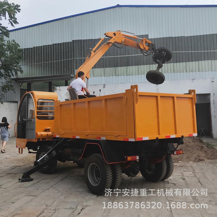 工程四驱随车抓 抓 山林木料转运一体运输车 自卸翻斗抓木机 安捷