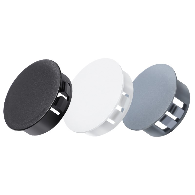 HP尼龙扣式塞头黑白灰圆形孔洞装饰盖帽圆管封口盖塑料堵塞头