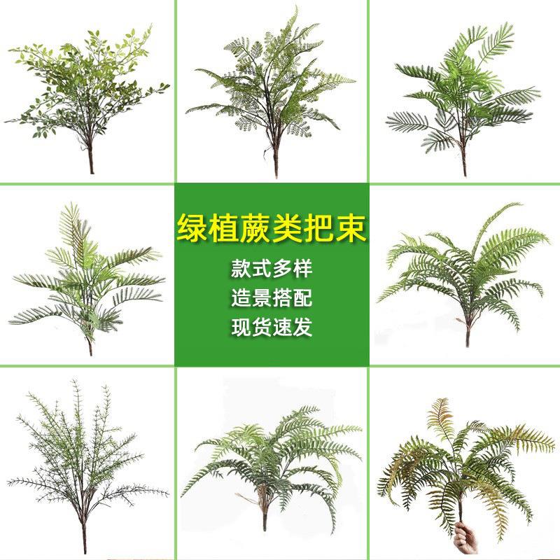 仿真波斯厥叶蕨类植物假花草绿色叶子婚庆软装插花配材背景墙装饰
