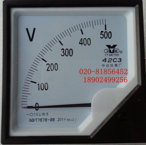 GB/T7676-98 直流电压表42C3-500V 250V 300V 450V 600V 42C3-V