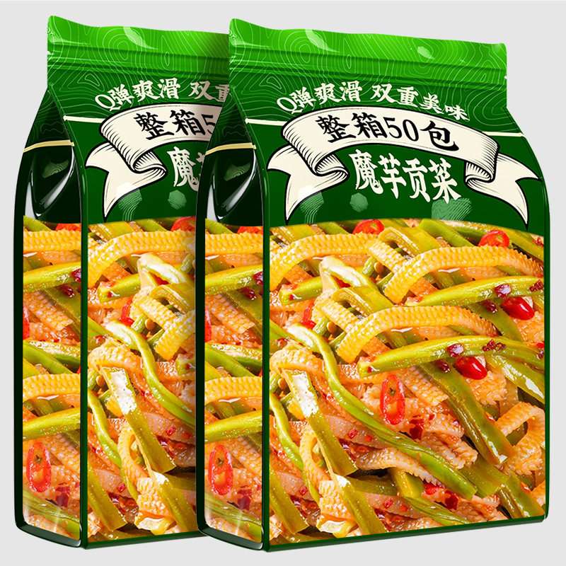 魔芋贡菜开袋即食下饭菜香辣贡菜嘎嘣脆晒贡菜干休闲追剧零食小吃