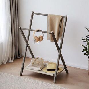 飘窗衣架落地窗台挂衣架可折叠卧室隔夜衣服收纳架挂裤架置物架