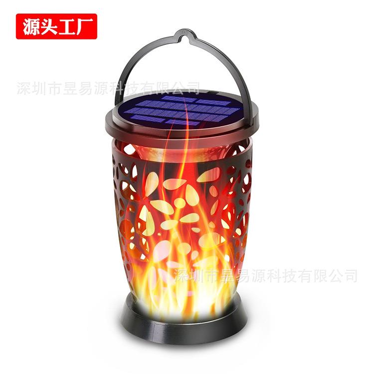 太阳能花瓣状挂插灯庭院景观灯花园氛围装饰灯96LED仿真火焰跳动