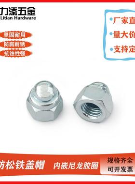DIN986铁盖帽尼龙圈防松盖型螺母304不锈钢六角一体盖圆球头螺帽