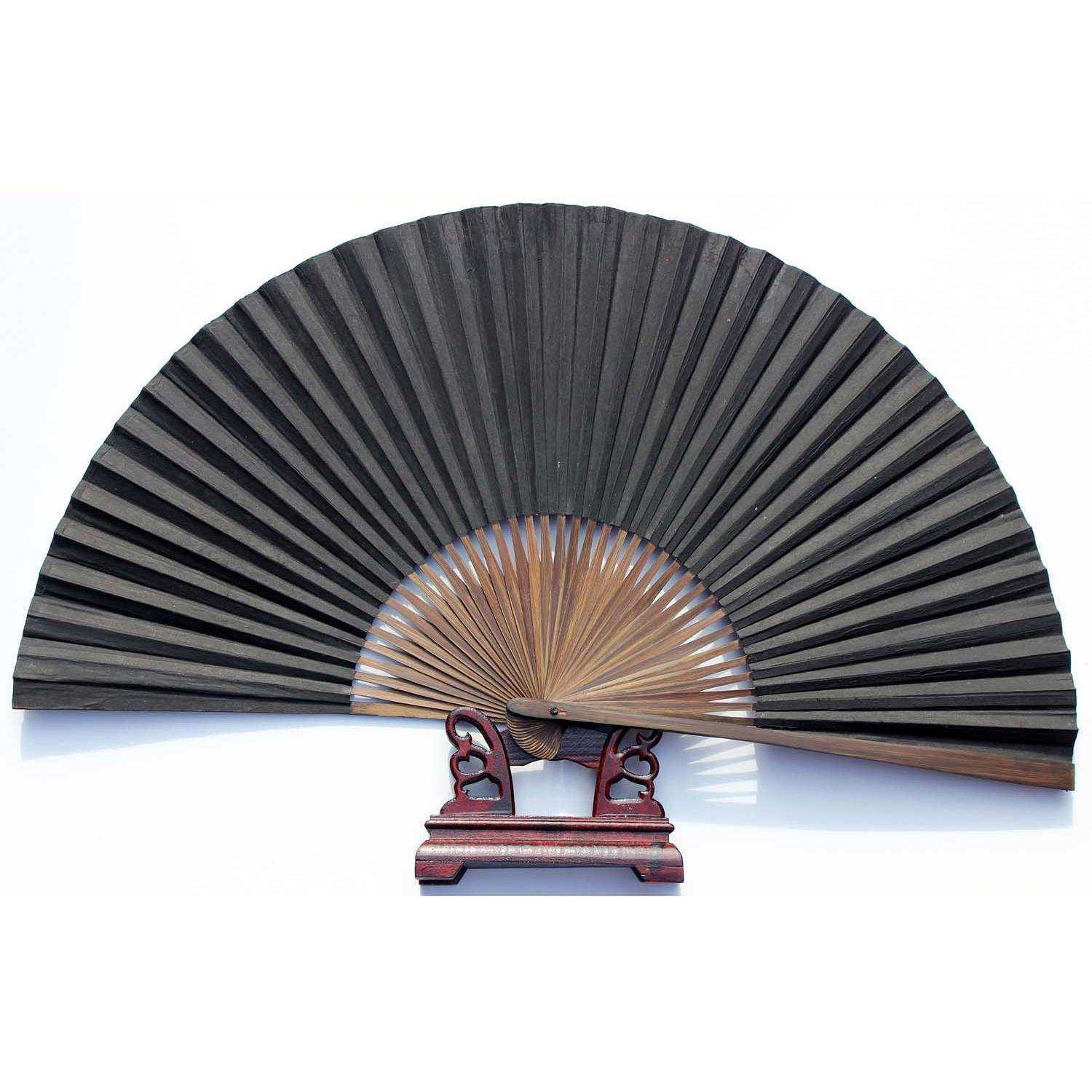 xyt传统绍兴黑纸扇子毛全本黑纸扇子 手工工艺折扇