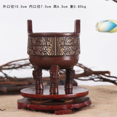 杨铜记 厂家全铜 仿古铜鼎摆件 家居办公摆件 圆鼎