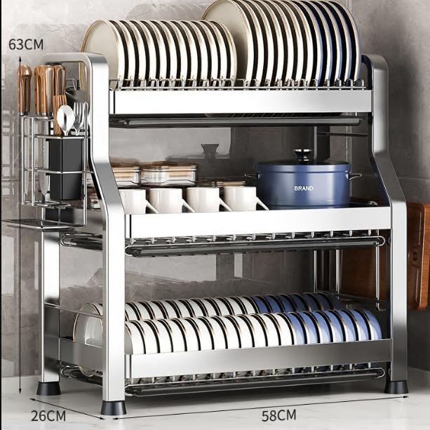 厨房置物架碗碟碗盘收纳架沥水架家用多功能放碗架碗筷收纳盒碗柜