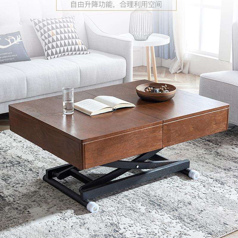 康乃美 D-1803 电动升降茶几餐桌两用长方形可伸缩饭桌小户型茶桌