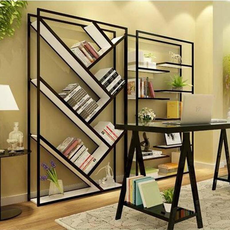 简约现代落地铁艺书架 客厅复古多功能置物架创意多层陈列展示架