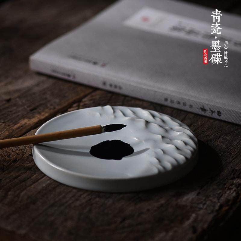 雪国江山墨碟青瓷多功能陶瓷水碟创意墨碟毛笔笔搁笔舔文房四宝,鲜花速递/花卉仿真/绿植园艺,割草机/草坪机,淘宝优惠券,粉丝福利购,淘宝优惠卷
