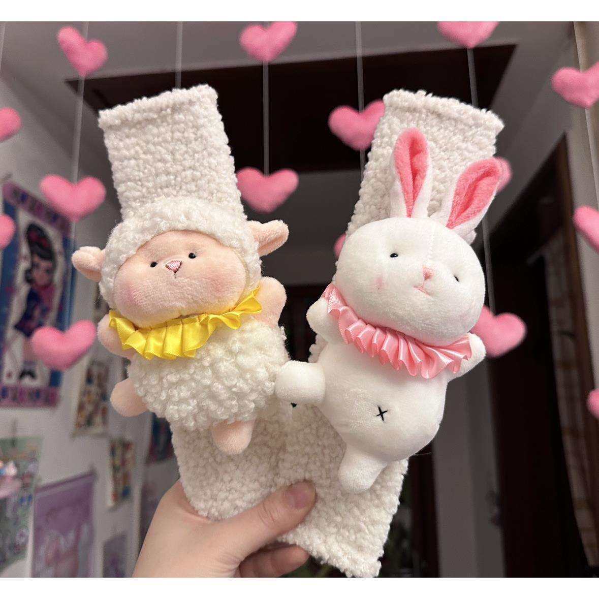 芭蕾小羊汽车内饰头枕护颈枕女款可爱车内饰用品安全带护肩套装饰