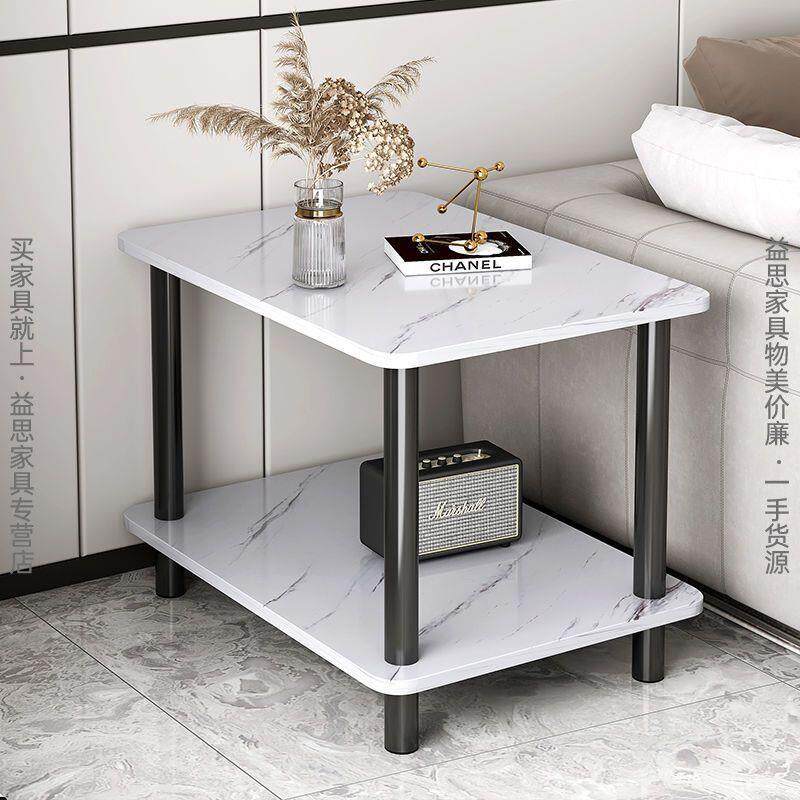 沙发边几轻奢客厅家用阳台小方桌子双层小户型意式卧室床头置物J&