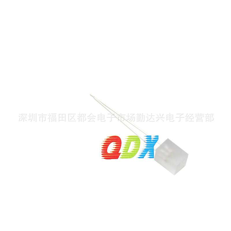 557雾状白发蓝灯珠 5*5*7乳白蓝灯珠 长脚方形指示灯珠LED直插