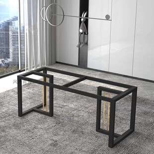 岩板餐桌脚大理石茶台桌腿支架轻奢茶几架子会议办公书桌金属底座