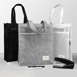 考试文件袋雾面透明手提袋学生资料书本收纳袋拉链式大容量产检包