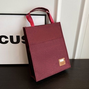 康纳斯296文件袋大容量帆布学生补习补课会议手提袋防水竖款布包