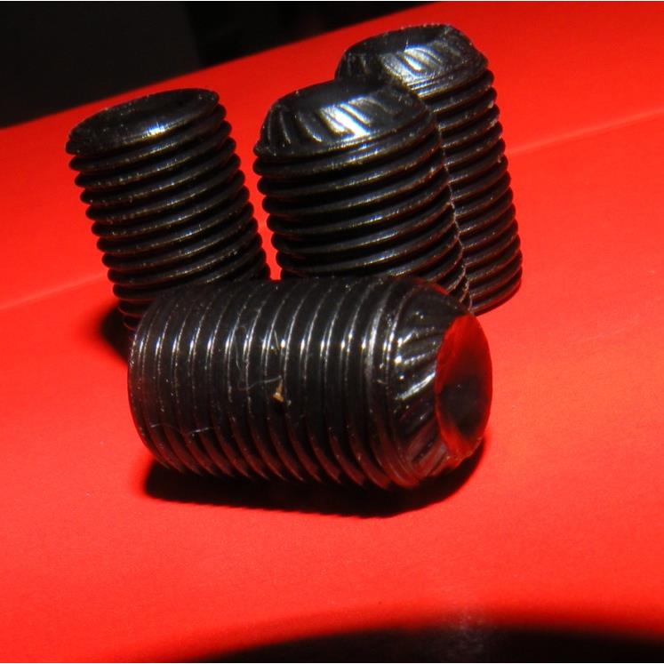 M10-1.25M12-1.25DIN916K滚花机米螺丝防滑紧定12.9花齿发黑止付