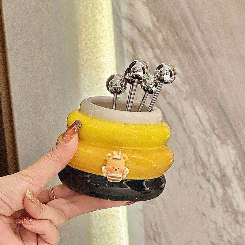 高颜值蜂蜜罐水果签轻奢可爱甜品蛋糕水果叉不锈钢儿童小叉子,农机/农具/农膜,播种栽苗器/地膜机,淘宝优惠券,粉丝福利购,淘宝优惠卷