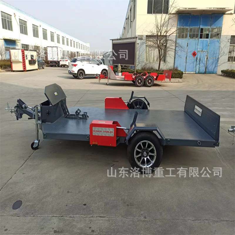厂家货源牵引式平板拖车 货物托运四轮转向平板车 牵引式平板拖车