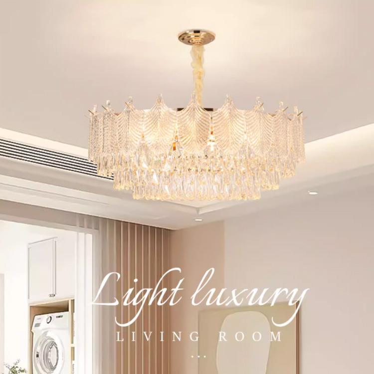法式轻奢水晶吊灯后现代客厅灯网红创意树叶玻璃餐厅卧室房间灯具