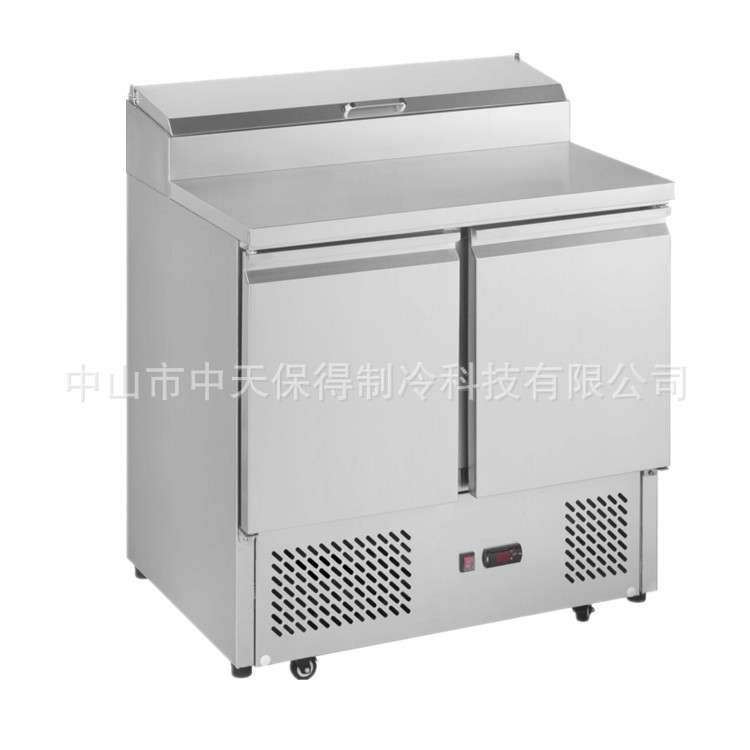 欧款披萨撒料操作台商用开槽沙拉台比萨工作台冷藏冷冻保鲜柜
