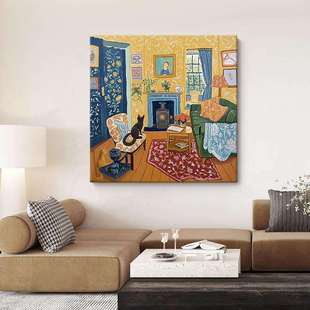 马蒂斯小众艺术餐厅挂画 饰画卧室现代多巴胺挂画 玄关客厅沙发装