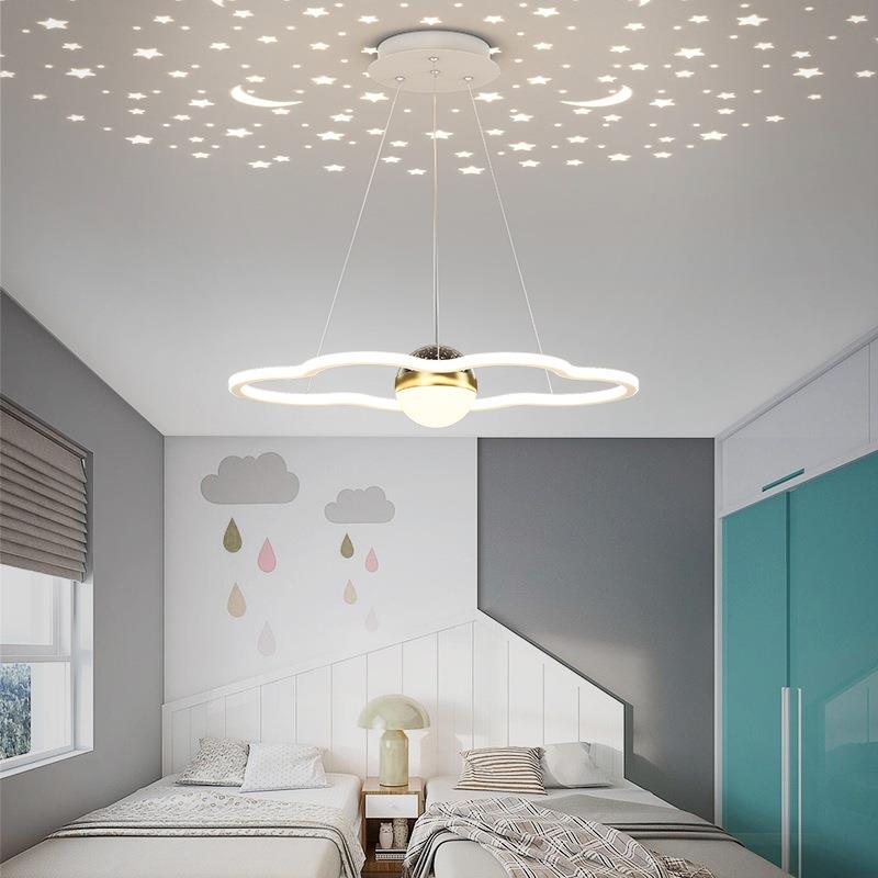 云朵卧室吊灯星空现代简约创意儿童房灯女孩网红北欧主卧吊灯