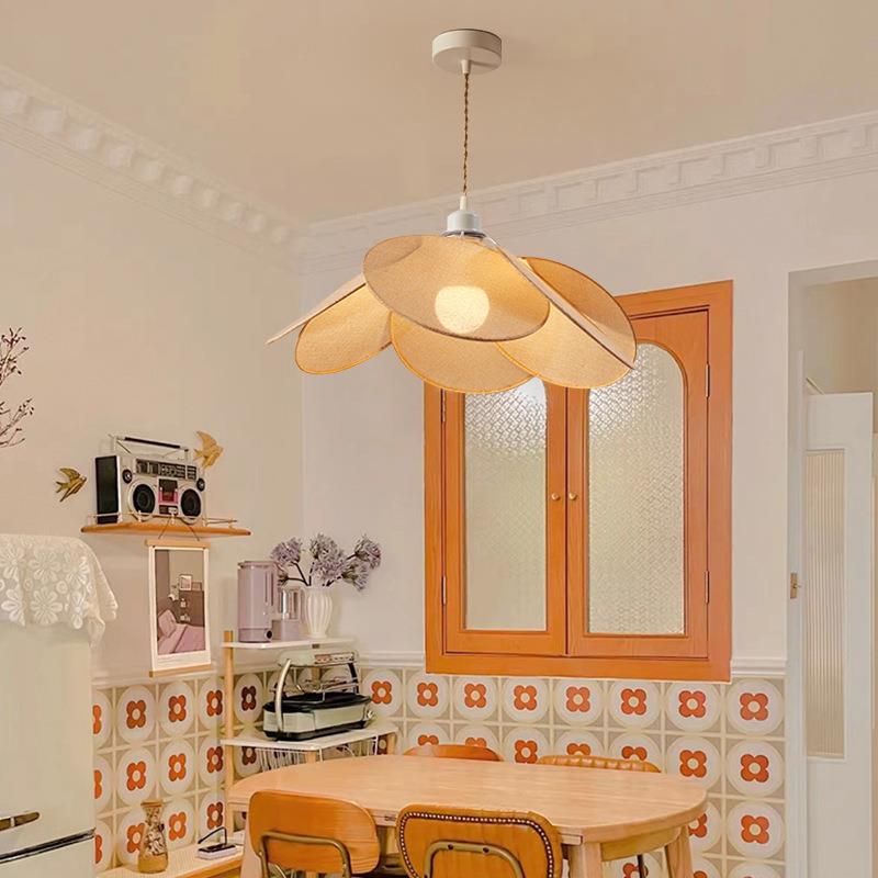 复古布艺吊灯个性特色民宿装饰网红博主客厅餐厅卧室创意吊线灯
