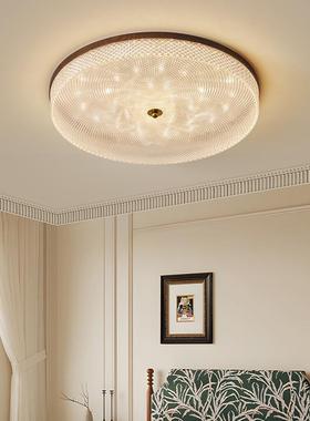 复古圆形极简民宿美式乡村卧室灯中古风吸顶灯中山灯具简约房间灯