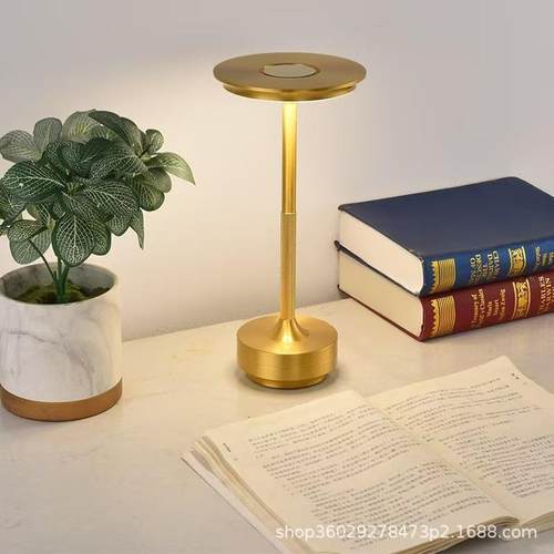 现代简约感触摸装饰台灯便捷充电金属轻奢床头餐厅酒吧氛围感桌灯