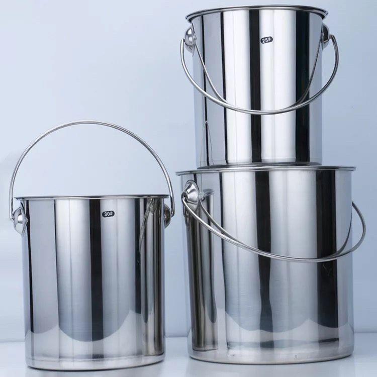 304不锈钢水桶手提式家用幼儿园带盖提桶大食堂饭桶油桶清