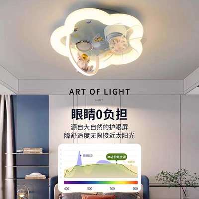 全光谱护眼儿童房静音摇头风扇灯男孩女孩家用卧室智能吸顶灯