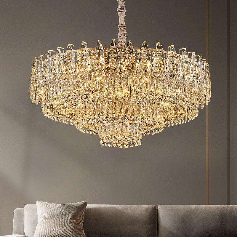轻奢高档大气客厅水晶吊灯后现代简约饭厅餐厅灯卧室奢华圆形灯饰