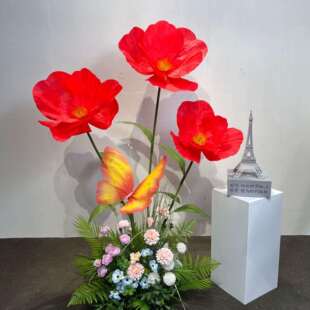 大号假花虞美人婚礼装饰花婚庆活动场景布置纸花橱窗展示仿真花