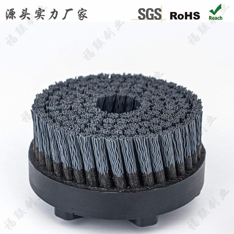汽车零部件抛光去毛刺注胶端面刷 压铸铝件表面处理磨料丝圆盘刷