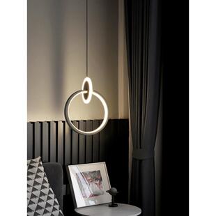 极简床头吊线小吊灯单个现代简约风长线卧室主卧床头柜掉线氛围灯