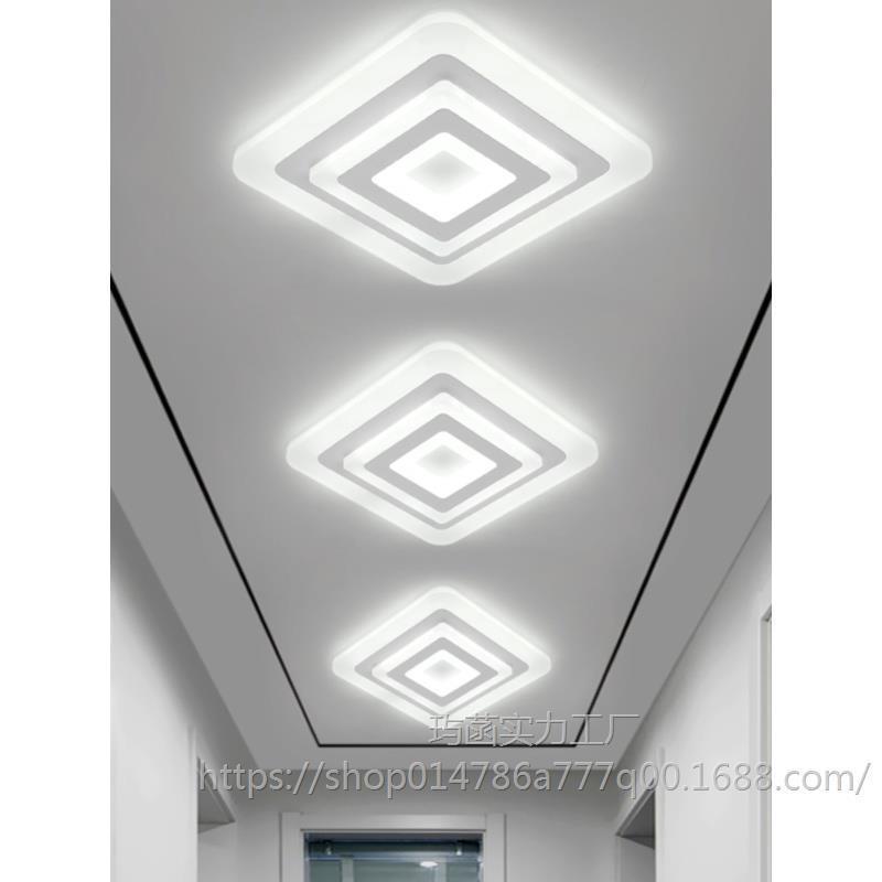 过道灯走廊入户玄关吸顶灯具LED黑色现代简约阳台灯楼梯衣帽间客